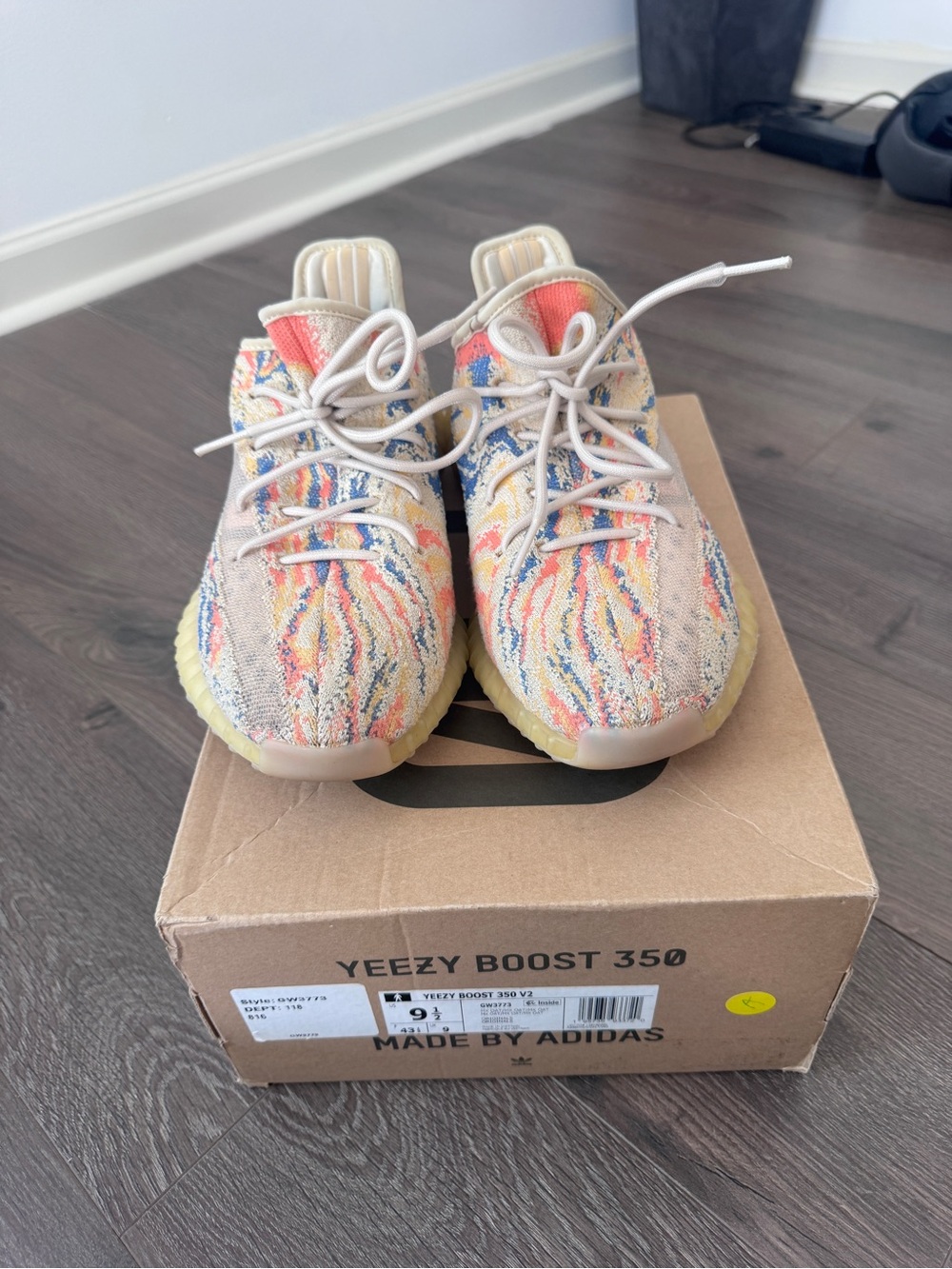 adidas Kids Sneakers — Cream Multi-Color Knit